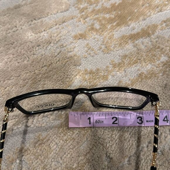Gucci Core Optical Frame black  plastic frames with gold accents EUC 8059 52 - Picture 13 of 14